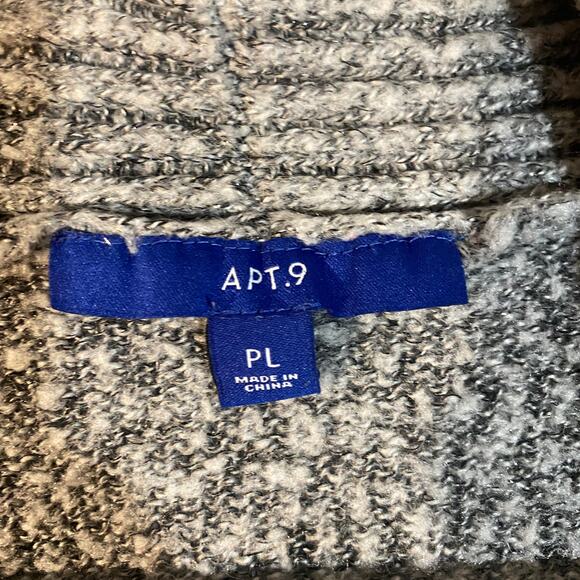 Apt. 9 Gray Opened Front Long Sleeve Textured Sweater Knit Cardigan Women Sz PL - Picture 5 of 8